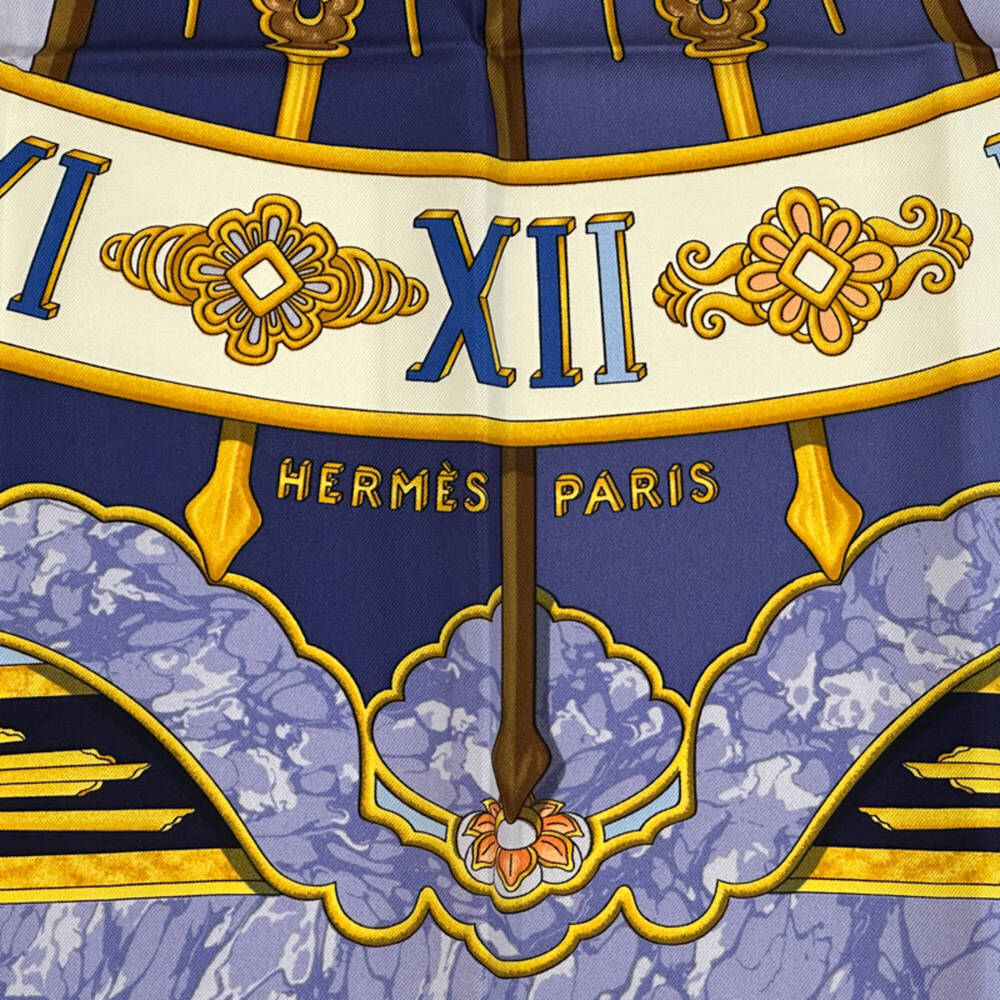 HERMES Blue Silk Scarf - Picture 3 of 5